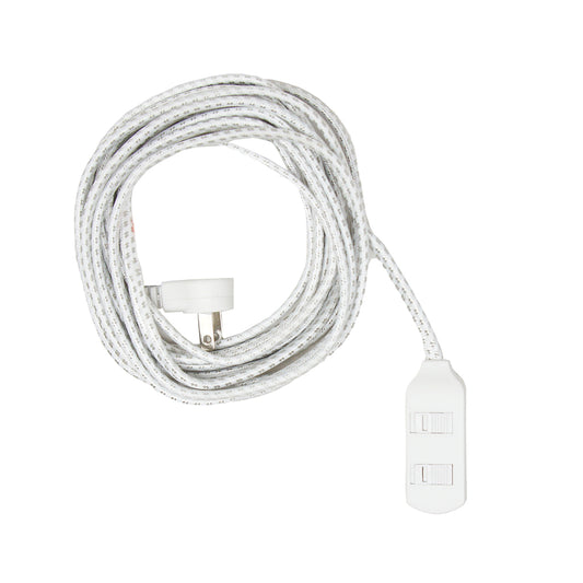 Extensión eléctrica de 4.6 metros con 3 contactos tipo cordón (blanco)