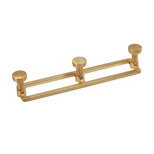 Caja con 10 piezas de Perchero de Zinc 3 Botones 2153 Dorado