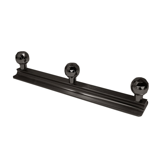 Caja con 10 piezas de Perchero de Zinc 3 Botones 2155 Negro Mate