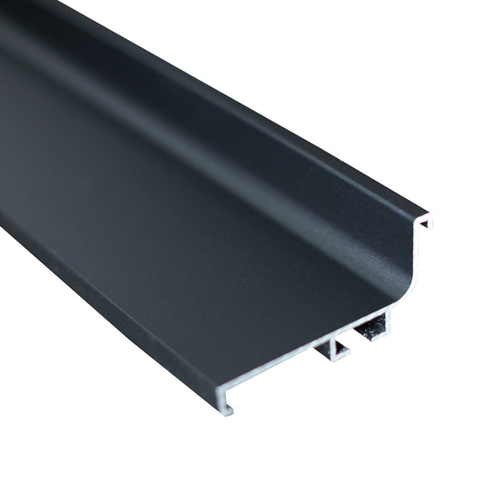 Caja con 20 piezas de Perfil Gola de Aluminio Tipo "L" S-8019 Negro Mate