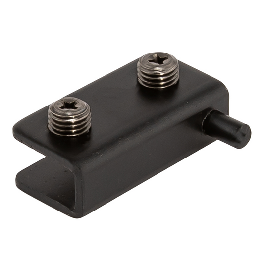 Caja con 20 piezas de Bisagra vidrio (bivel) negra