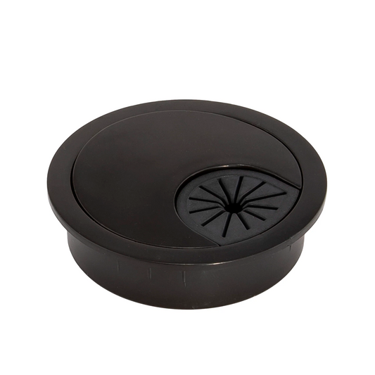 Caja con 20 piezas de Pasacables redondo color negro