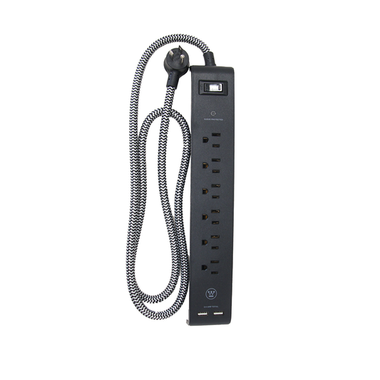 Tira multicontacto usb - negro