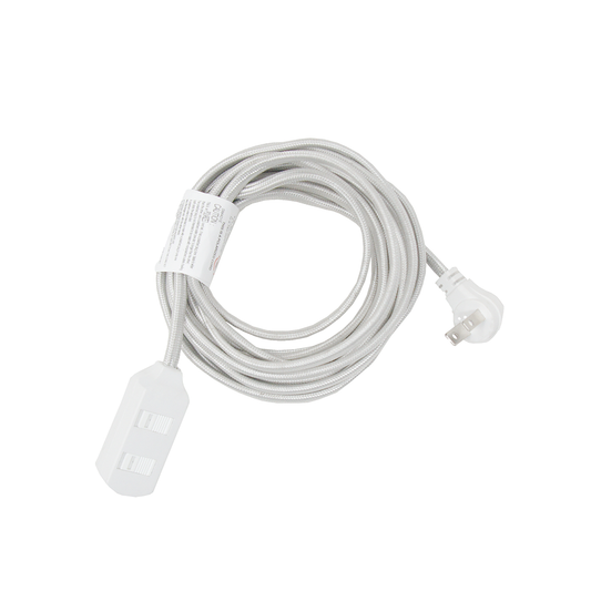 Extensión eléctrica de 4.6 metros con 3 contactos tipo cordón (gris)