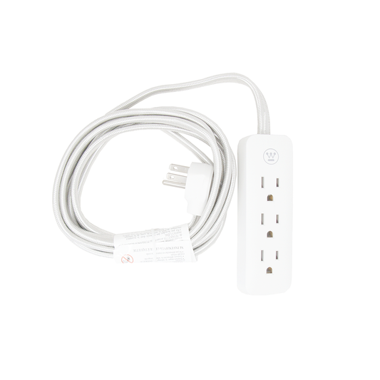 Extensión eléctrica de 2.7 metros con 3 contactos tipo cordón (gris)