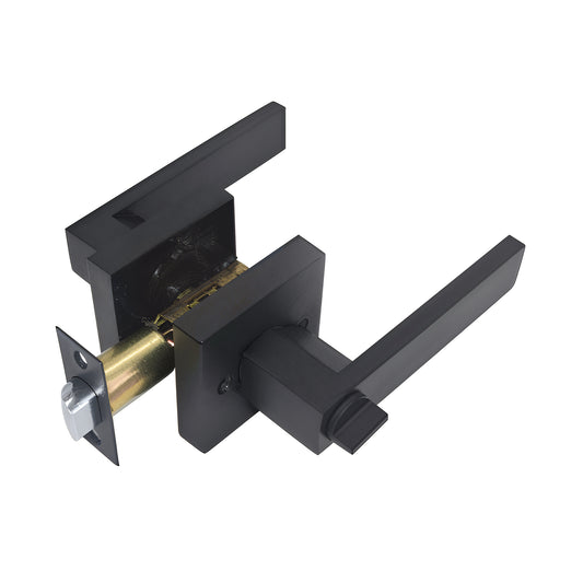 Caja con 5 piezas de Cerradura de Manija 9807 Negro Mate Baño