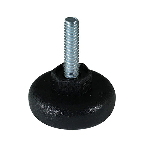 Caja con 100 piezas de Nivelador Plastico Ø de Base 1 1/2" "Tipo Semicircular" con Tornillo de 5/16" X 1"