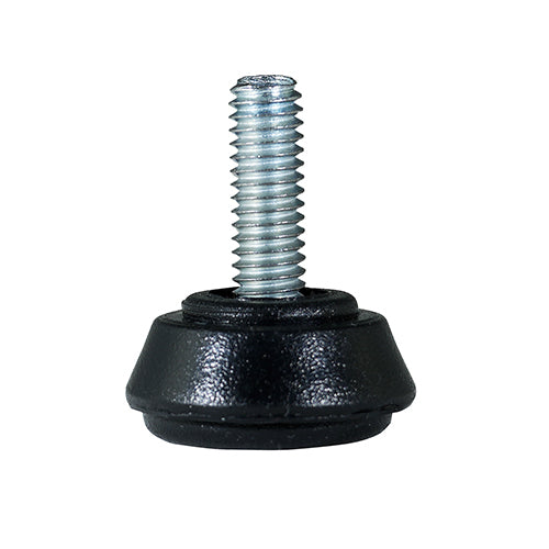 Caja con 100 piezas de Nivelador Plastico Ø de Base 1 1/4" "Tipo Campana" con Tornillo de 3/8" X 3/4"