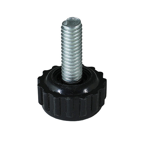 Caja con 100 piezas de Nivelador Plastico Ø de Base 1" "Tipo Astriado" con Tornillo de 3/8" X 1"