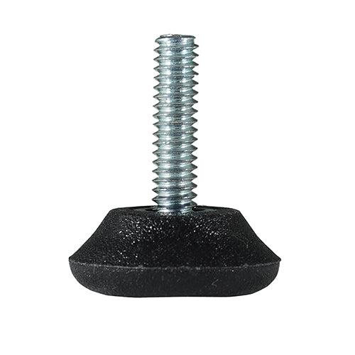 Caja con 100 piezas de Nivelador Plastico Ø de Base 1" "Tipo conico" con Tornillo de 3/8" X 1"