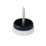 Caja con 100 piezas de Resbalon con Clavo con Goma Ø de Base 23 Mm Color Blanco.