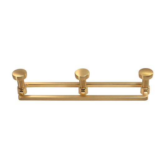 Caja con 10 piezas de Perchero de Zinc 3 Botones 2153 Dorado