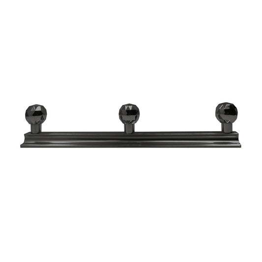 Caja con 10 piezas de Perchero de Zinc 3 Botones 2155 Negro Mate
