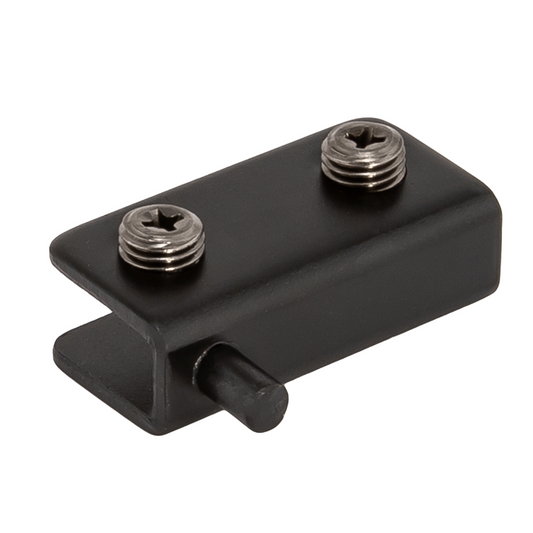 Caja con 20 piezas de Bisagra vidrio (bivel) negra