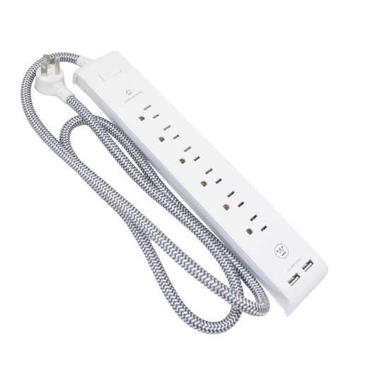 Tira multicontacto usb - blanco