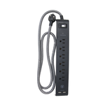 Tira multicontacto usb - negro