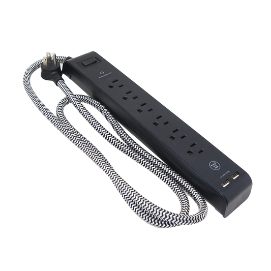 Tira multicontacto usb - negro