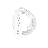 Extensión eléctrica usb de 2.7 metros con 3 contactos tipo cordón (blanco)