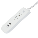 Extensión eléctrica usb de 2.7 metros con 3 contactos tipo cordón (blanco)